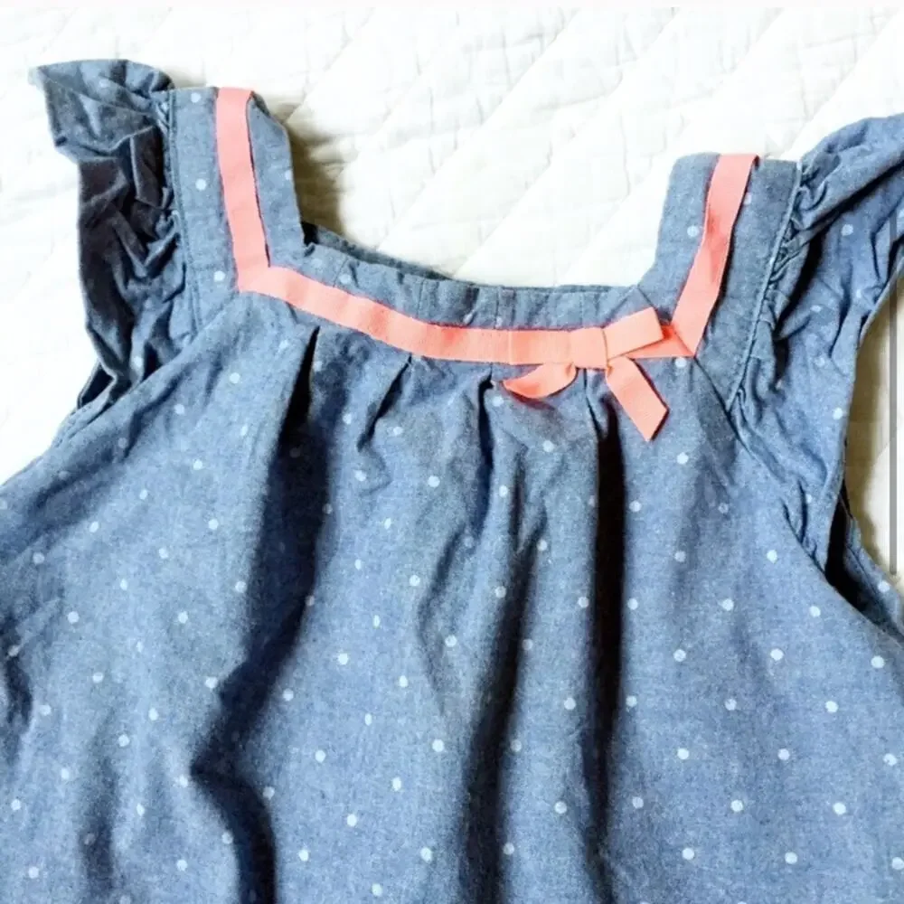 Gymboree Chambray Top 3T Denim Top polka top